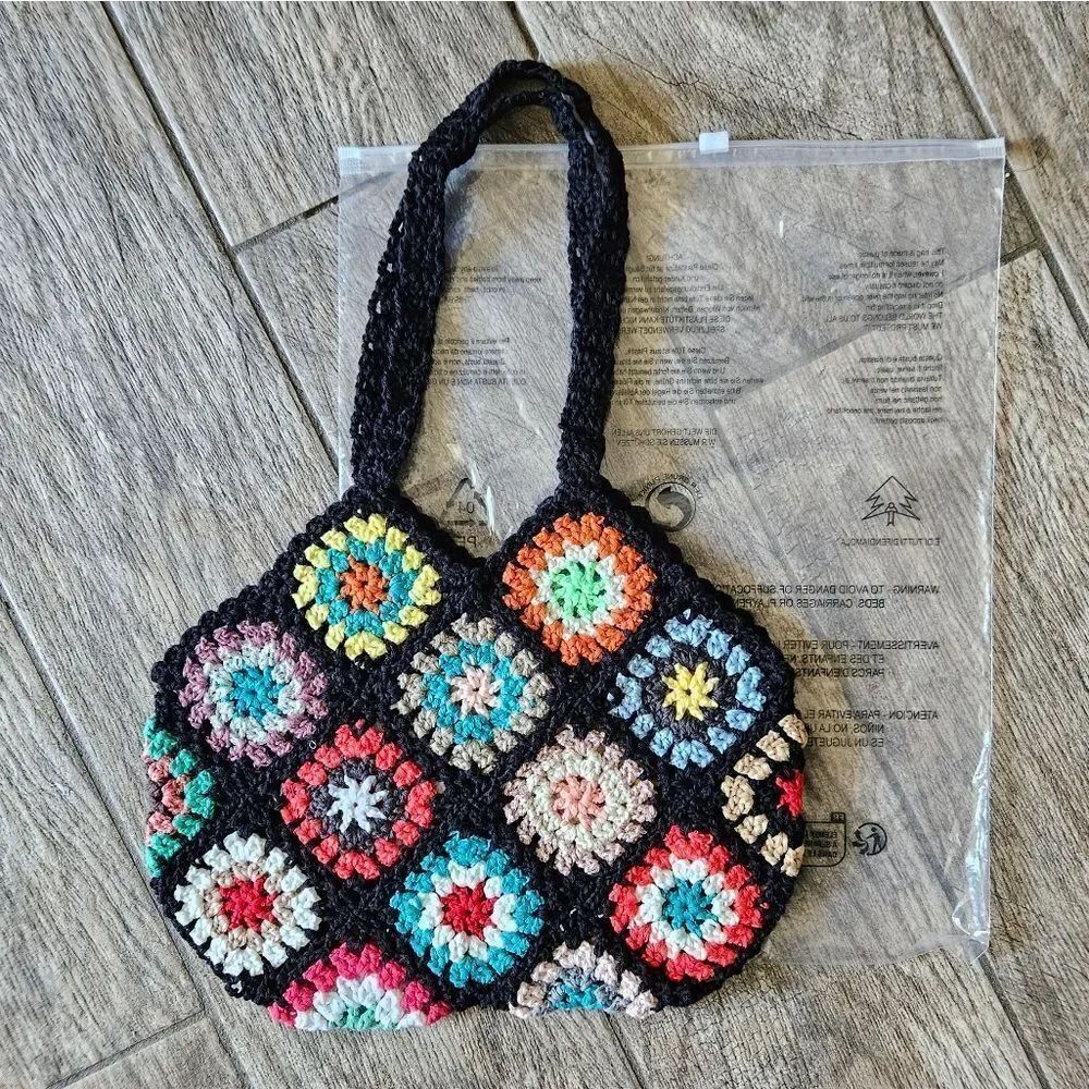 Colorful Crochet Tote Bag
